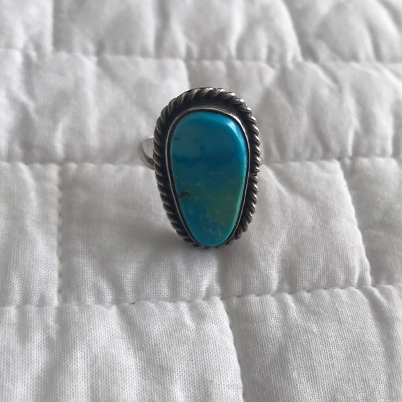 Vintage Turquoise Ring western small size 4 - Picture 5 of 10